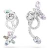 Pendientes colgantes de Ariana Grande x Swarovski con «ear jacket» y cortes mixtos, libélula, flor, multicolor, chapados en rodio