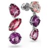 Pendientes colgantes Gema con cortes variados, rosa, chapados en rodio