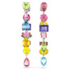 Pendientes colgantes Gema: diseño asimétrico, cortes mixtos, largos, multicolores, chapados en rodio