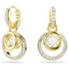Pendientes colgantes Hyperbola de corte redondo, blancos, chapados en tono dorado