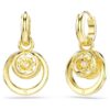 Pendientes colgantes Hyperbola de corte redondo, blancos, chapados en tono dorado