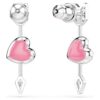 Pendientes colgantes Idyllia con cortes mixtos, corazón con flecha, blancos, chapados en rodio