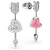 Pendientes colgantes Idyllia con cortes mixtos, corazón con flecha, blancos, chapados en rodio