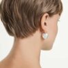Pendientes colgantes Idyllia con cortes mixtos, forma de corazón, blancos, chapados en tono dorado Pendientes colgantes Idyllia con cortes mixtos, forma de corazón, blancos, chapados en tono dorado