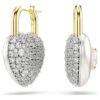 Pendientes colgantes Idyllia con cortes mixtos, forma de corazón, blancos, chapados en tono dorado Pendientes colgantes Idyllia con cortes mixtos, forma de corazón, blancos, chapados en tono dorado