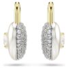 Pendientes colgantes Idyllia con cortes mixtos, forma de corazón, blancos, chapados en tono dorado Pendientes colgantes Idyllia con cortes mixtos, forma de corazón, blancos, chapados en tono dorado