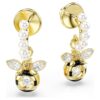 Pendientes colgantes Idyllia con perlas de cristal, cortes mixtos, abejas, multicolores, chapados en tono dorado