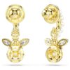 Pendientes colgantes Idyllia con perlas de cristal, cortes mixtos, abejas, multicolores, chapados en tono dorado