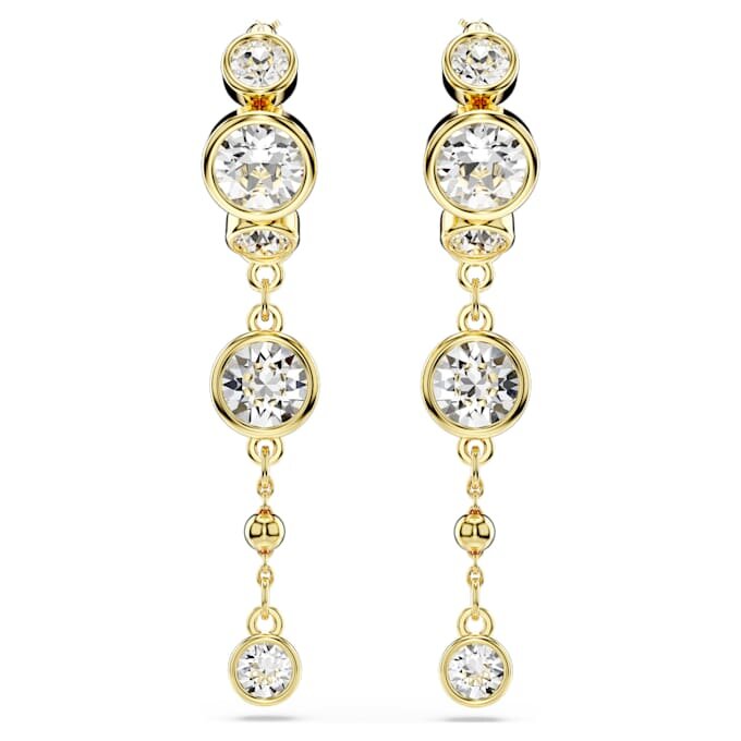 Pendientes colgantes Imber de corte redondo, blancos, con acabado de metales mixtos Pendientes colgantes Imber de corte redondo, blancos, con acabado de metales mixtos