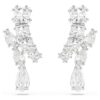 Pendientes colgantes Matrix con cortes mixtos, blancos, chapados en rodio Pendientes colgantes Matrix con cortes mixtos, blancos, chapados en rodio
