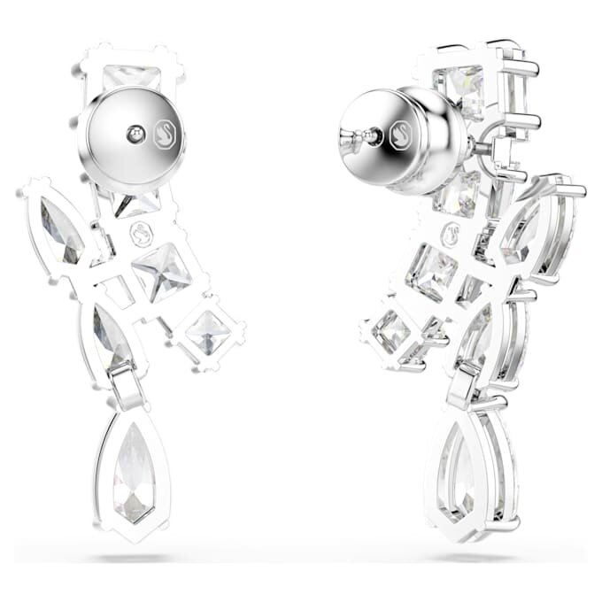 Pendientes colgantes Matrix con cortes mixtos, blancos, chapados en rodio Pendientes colgantes Matrix con cortes mixtos, blancos, chapados en rodio