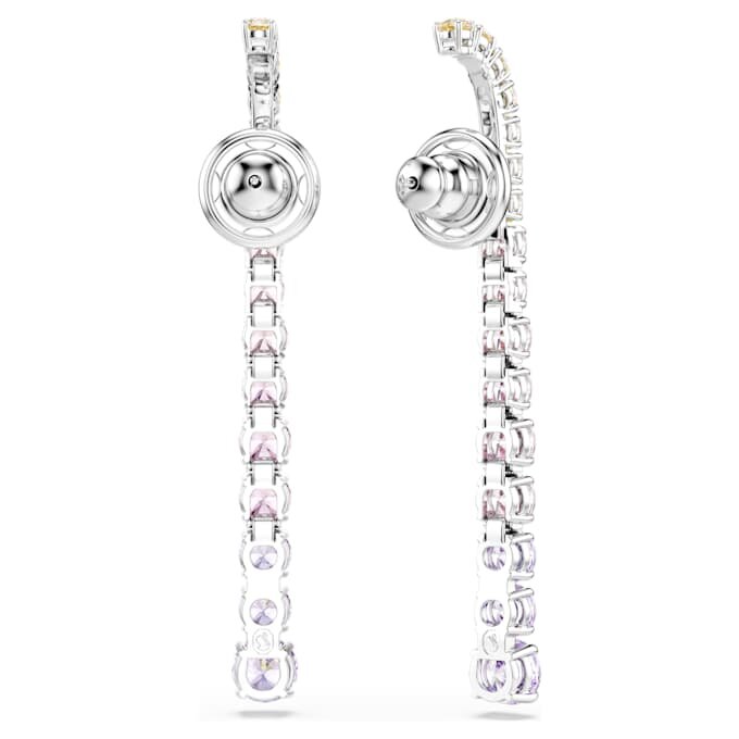 Pendientes colgantes Matrix con degradado de cortes redondos, multicolores, chapados en rodio Pendientes colgantes Matrix con degradado de cortes redondos, multicolores, chapados en rodio