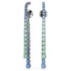 Pendientes colgantes Matrix con degradado de cortes redondos, multicolores, chapados en rutenio