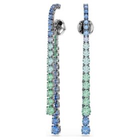 Pendientes colgantes Matrix con degradado de cortes redondos, multicolores, chapados en rutenio