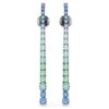 Pendientes colgantes Matrix con degradado de cortes redondos, multicolores, chapados en rutenio