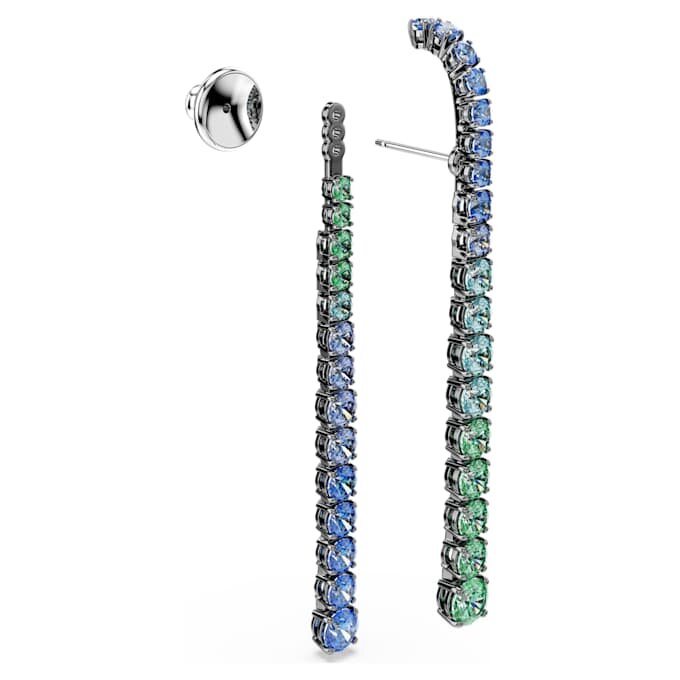 Pendientes colgantes Matrix con degradado de cortes redondos, multicolores, chapados en rutenio