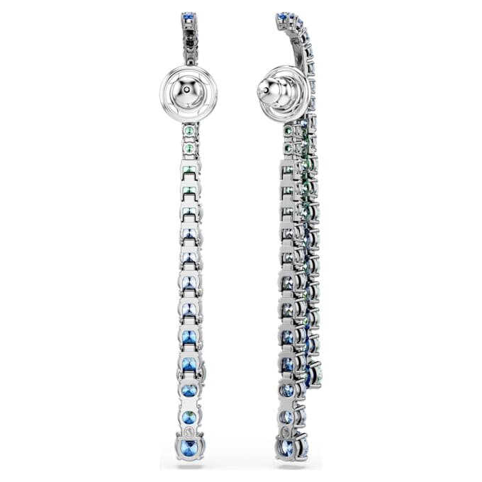 Pendientes colgantes Matrix con degradado de cortes redondos, multicolores, chapados en rutenio