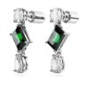 Pendientes colgantes Mesmera con cortes mixtos, verdes, chapados en rodio