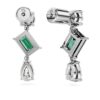 Pendientes colgantes Mesmera con cortes mixtos, verdes, chapados en rodio