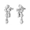 Pendientes colgantes Mesmera de cortes mixtos, blancos, chapados en rodio
