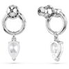 Pendientes colgantes Mesmera de cortes mixtos, blancos, chapados en rodio