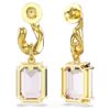 Pendientes colgantes Millenia con corte octogonal, color púrpura, chapados en tono dorado