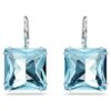 Pendientes colgantes Millenia de corte cuadrado, azules, chapados en rodio