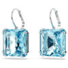 Pendientes colgantes Millenia de corte cuadrado, azules, chapados en rodio
