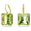 Pendientes colgantes Millenia de corte cuadrado, verdes, chapados en tono dorado