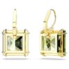 Pendientes colgantes Millenia de corte cuadrado, verdes, chapados en tono dorado