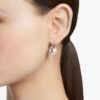 Pendientes colgantes Millenia de corte redondo, blancos, chapados en rodio