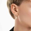 Pendientes colgantes octogonales con diamantes cultivados en laboratorio, 1,0 ct en total, forma octogonal, oro amarillo de 14K