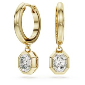 Pendientes colgantes octogonales con diamantes cultivados en laboratorio, 1,0 ct en total, forma octogonal, oro amarillo de 14K