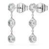 Pendientes colgantes octogonales con diamantes cultivados en laboratorio de 0,6 ct en total, forma redonda, plata esterlina