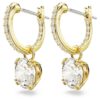 Pendientes colgantes Stilla de corte redondo, blancos, chapados en tono dorado Pendientes colgantes Stilla de corte redondo, blancos, chapados en tono dorado