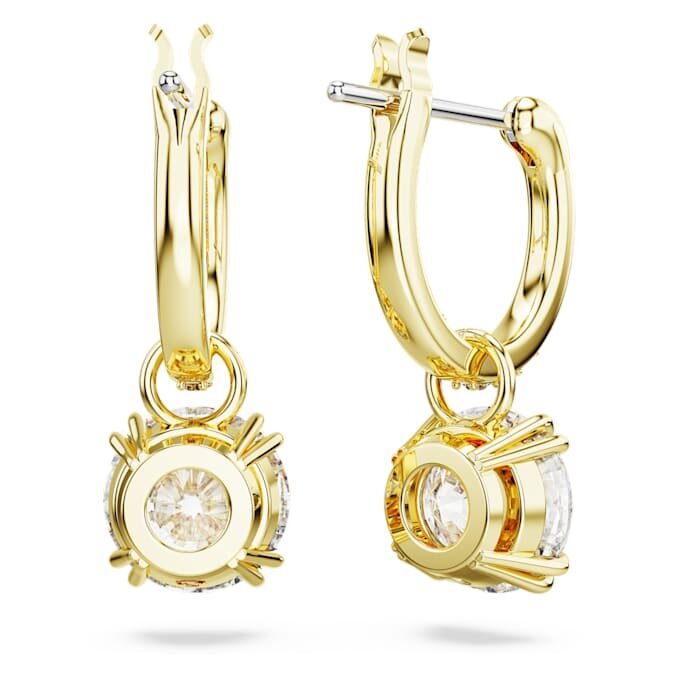 Pendientes colgantes Stilla de corte redondo, blancos, chapados en tono dorado Pendientes colgantes Stilla de corte redondo, blancos, chapados en tono dorado