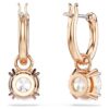 Pendientes colgantes Stilla de corte redondo, blancos, chapados en tono oro rosa Pendientes colgantes Stilla de corte redondo, blancos, chapados en tono oro rosa