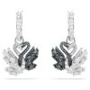 Pendientes colgantes Swan Swan, negro, acabado de metales mixtos Pendientes colgantes Swan Swan, negro, acabado de metales mixtos