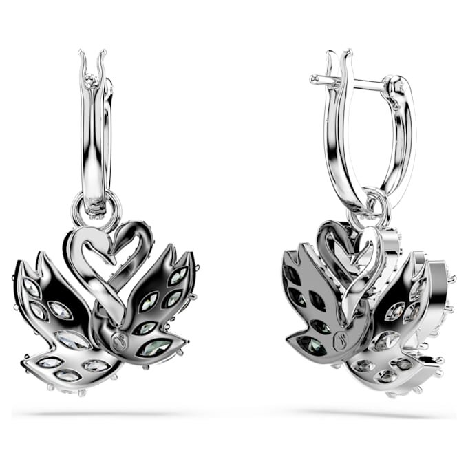 Pendientes colgantes Swan Swan, negro, acabado de metales mixtos Pendientes colgantes Swan Swan, negro, acabado de metales mixtos