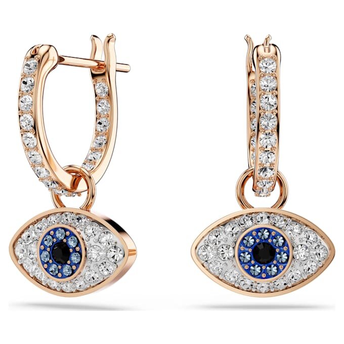 Pendientes colgantes Symbolica con forma de ojo, multicolores, chapados en tono oro rosa Pendientes colgantes Symbolica con forma de ojo, multicolores, chapados en tono oro rosa