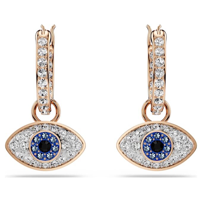 Pendientes colgantes Symbolica con forma de ojo, multicolores, chapados en tono oro rosa Pendientes colgantes Symbolica con forma de ojo, multicolores, chapados en tono oro rosa