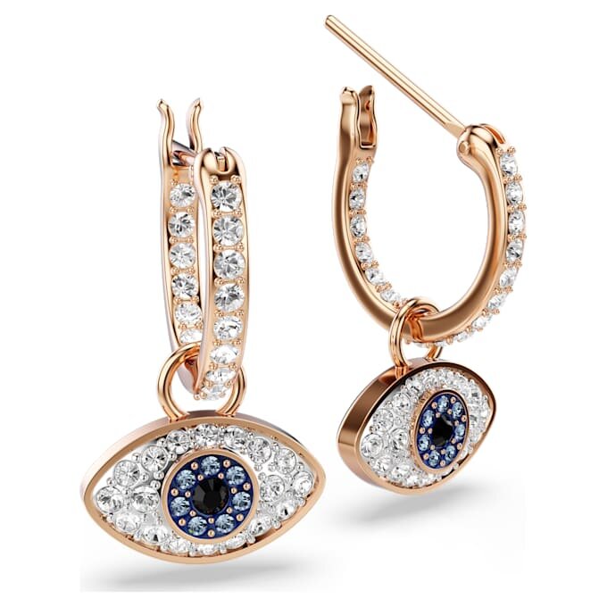 Pendientes colgantes Symbolica con forma de ojo, multicolores, chapados en tono oro rosa Pendientes colgantes Symbolica con forma de ojo, multicolores, chapados en tono oro rosa