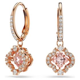 Pendientes colgantes Una «Clover», rosa, chapados en tono oro rosa