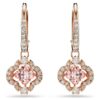Pendientes colgantes Una «Clover», rosa, chapados en tono oro rosa Pendientes colgantes Una «Clover», rosa, chapados en tono oro rosa