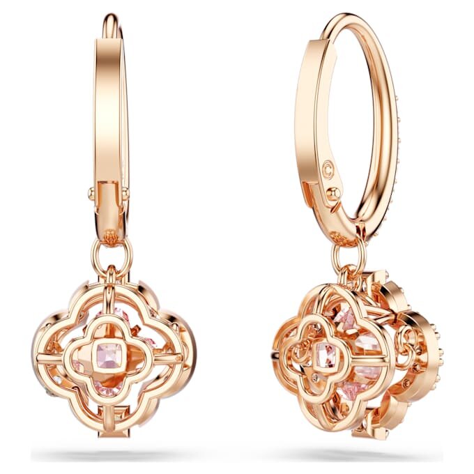 Pendientes colgantes Una «Clover», rosa, chapados en tono oro rosa Pendientes colgantes Una «Clover», rosa, chapados en tono oro rosa