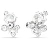 Pendientes Constella de corte redondo, blancos, chapados en rodio