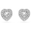 Pendientes de Ariana Grande x Swarovski con cortes mixtos, forma de corazón, blancos, chapados en rodio Pendientes de Ariana Grande x Swarovski con cortes mixtos, forma de corazón, blancos, chapados en rodio