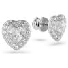 Pendientes de Ariana Grande x Swarovski con cortes mixtos, forma de corazón, blancos, chapados en rodio Pendientes de Ariana Grande x Swarovski con cortes mixtos, forma de corazón, blancos, chapados en rodio