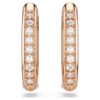 Pendientes de aro Dextera con forma octogonal, corte redondo, pequeños, blancos, chapados en tono oro rosa Pendientes de aro Dextera con forma octogonal, corte redondo, pequeños, blancos, chapados en tono oro rosa