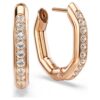 Pendientes de aro Dextera con forma octogonal, corte redondo, pequeños, blancos, chapados en tono oro rosa Pendientes de aro Dextera con forma octogonal, corte redondo, pequeños, blancos, chapados en tono oro rosa